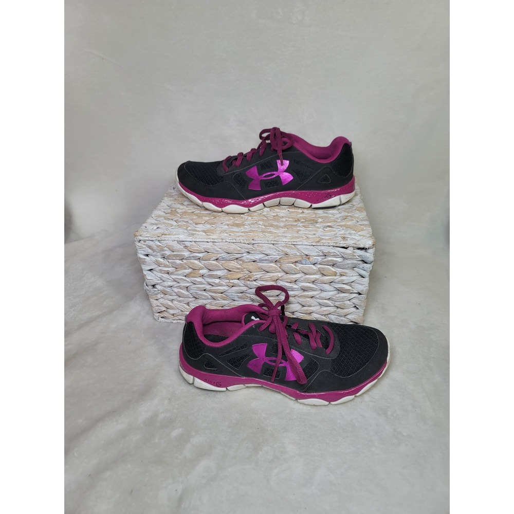 Under Armour Activewear Hot Pink Sneakers Black Athleisure Size 7 Run Walking